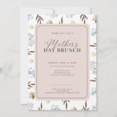 Rosa und blau Elegante Blumenmüttertagsbrunch Einladung (Vorderseite)