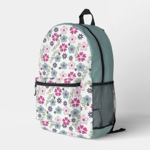 Rosa und Blau floral Bedruckter Rucksack