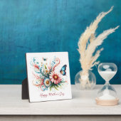 Rosa und blau florale Happy Mother Day Fotoplatte (InSitu)