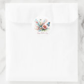 Rosa und blau florale Happy Mother Day Runder Aufkleber (Tasche)