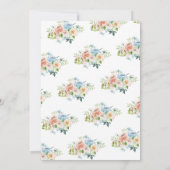 Rosa und Blau Florals | Gender Reveal Baby Shower (Rückseite)