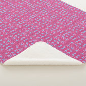 Rosa und blau geflochtene Decke Sherpadecke (3/4)