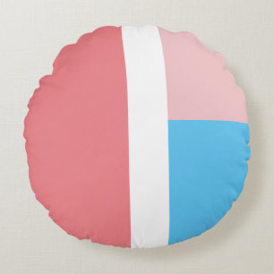 Rosa und blau geformtes Rundkissen Rundes Kissen