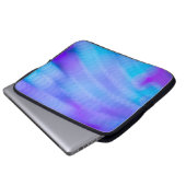 Rosa und blau gestreifte Textilien Laptopschutzhülle (Vorne Knopf)