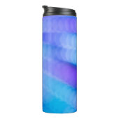Rosa und blau gestreifte Textilien Thermosbecher (Nach rechts gedreht)