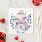 Rosa und blau Grandmillennial Santa Serviette (Beispiel)