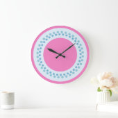 Rosa und Blau Große Wanduhr (Zuhause)