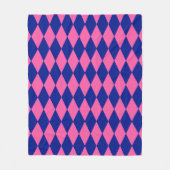 Rosa und Blau Harlekin Karomuster Design Fleecedecke (Vorderseite)