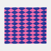 Rosa und Blau Harlekin Karomuster Design Fleecedecke (Vorderseite (Horizontal))