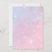 Rosa und blau Hintergrund mit Stars-Babydusche Einladung (Rückseite)