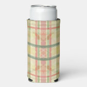 Rosa und Blau Kariert Dose oder Flasche Cooler Selters Dosenkühler (Seltzer Vorderseite)