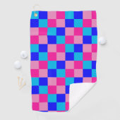 Rosa und Blau kariert Golfhandtuch (Insitu)