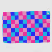 Rosa und Blau kariert Golfhandtuch (Horizontal)