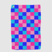 Rosa und Blau kariert Golfhandtuch (Vorderseite)