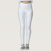 Rosa und Blau Kariert Leggings (Vorderseite)