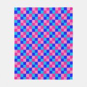Rosa und Blau kariertes Druckmuster Fleecedecke (Vorderseite)