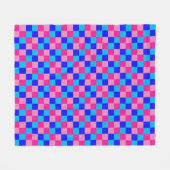 Rosa und Blau kariertes Druckmuster Fleecedecke (Vorderseite (Horizontal))