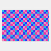 Rosa und Blau kariertes Druckmuster Geschenkpapier Set (Vorderseite 2)