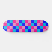 Rosa und Blau kariertes Druckmuster Skateboard (Horizontal)