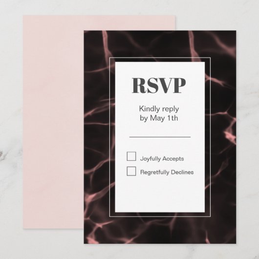 Rosa und blau marmoriertes Thema Einladung (Vorne/Hinten)