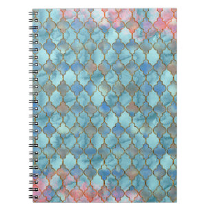 Rosa und Blau Marokkanisches Muster Notizblock