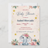 Rosa und blau Moderne Babydusche Einladung (Vorderseite)