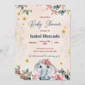 Rosa und blau Moderne Babydusche Einladung (Vorne/Hinten)