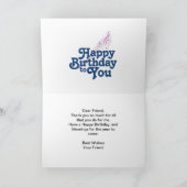 Rosa und Blau Musik Saxophon Geburtstag Karte (Innenseite)