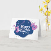 Rosa und Blau Musik Saxophon Geburtstag Karte (Gelbe Blume)