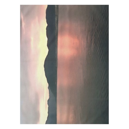 Rosa und blau Ombre Sunset Reflections Landschaft Tischdecke (Vorderseite)