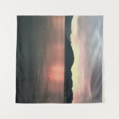 Rosa und blau Ombre Sunset Reflections Landschaft Wandteppich (Vorderseite (Horizontal))