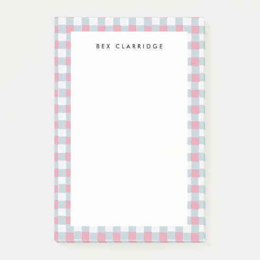 Rosa und Blau Personalisiert Post-it Klebezettel (Vorderseite)