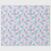 Rosa und Blau quadriert Packpapier (Flach)