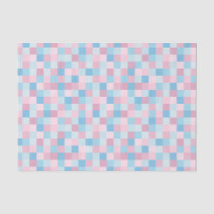 Rosa und Blau quadriert Seidenpapier