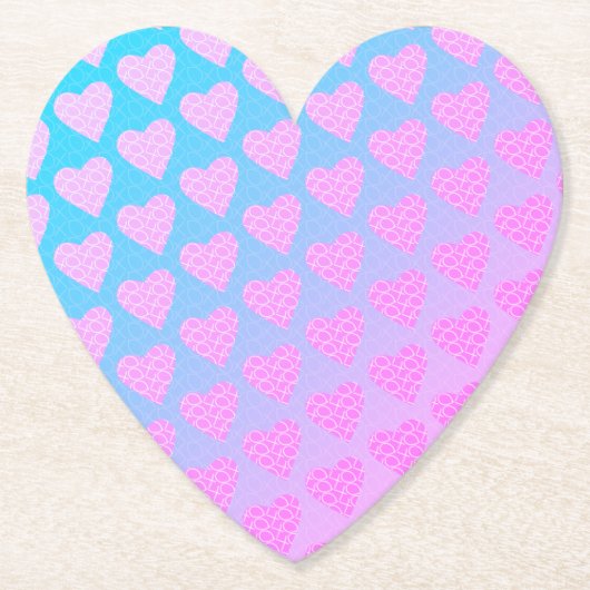 Rosa und Blau-Schreib-Herz-Valentinstag Untersetzer (Vorderseite)