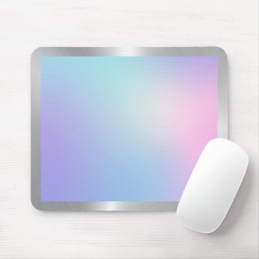 Rosa und blau, silbergrauer Akzent Mousepad (Mit Mouse)