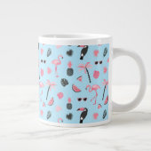 Rosa und Blau Sommer-Tropenmuster Jumbo-Tasse (Rechts)