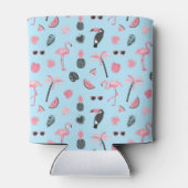 Rosa und Blau Sommer tropisches Muster Dosenkühler (Rückseite)