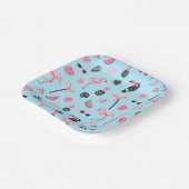 Rosa und Blau Sommer tropisches Muster Pappteller (Gewinkelt)