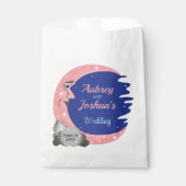 Rosa und Blau über der Mondhochzeit Personalisiert Geschenktütchen (Vorderseite)