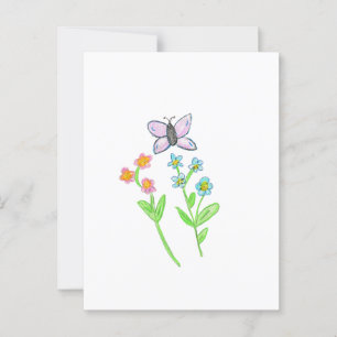 Rosa und blau Vergessen Sie mir Knochen Postkarte