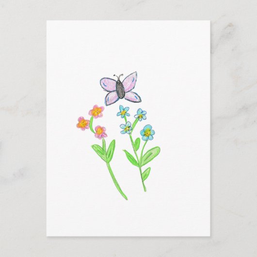 Rosa und blau Vergessen Sie mir Knochen Postkarte (Vorderseite)