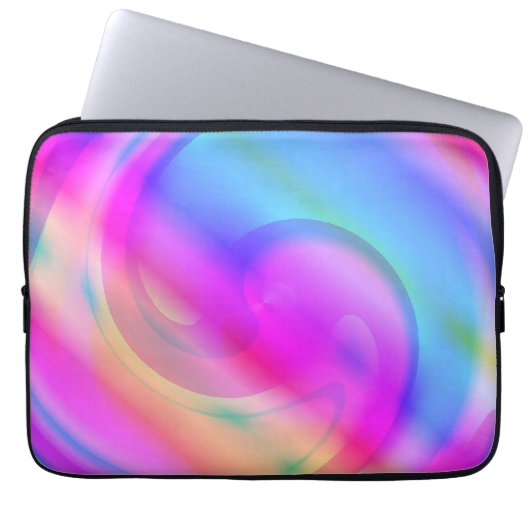 Rosa und Blau Wirbel Laptopschutzhülle (Vorderseite)