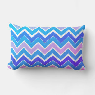 Rosa und Blau Zickzack Print Lumbar Kissen