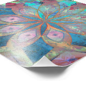 Rosa und blaue Abstrakte Mandala Tile Fotodruck (Ecke)