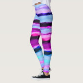 Rosa und blaue Abstrakte Streifen Leggings (Links)