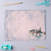 Rosa und blaue Alice im Wunderland mit Flamingo Seidenpapier (Basteln)