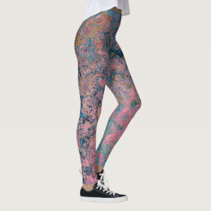 Rosa und blaue Alkoholtinte Abstrakt Leggings