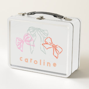 Rosa und blaue Aquarellbänder Metall Brotdose