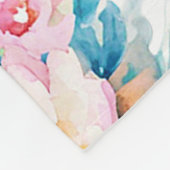 Rosa und blaue Aquarellblumen Fleecedecke (Ecke)